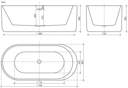 Акриловая ванна (170x80) Sancos  Fiori FB04